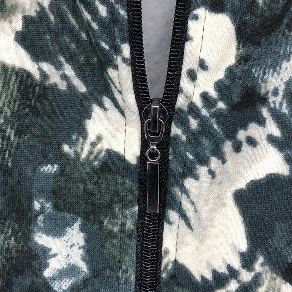 Onque Casuals Black & White Abstract Print Zip Up Sweater size XL - Picture 10 of 16